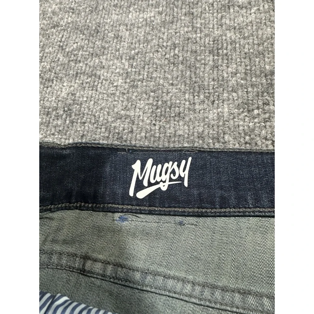 Mugsy Jeans Mens 44x30 Blue Fultons Straight Leg Dark Wash Stretch Denim